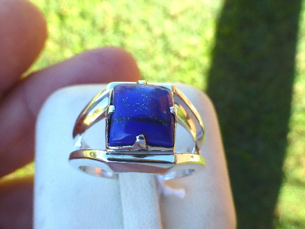 Lapis Lazuli Gemstone Blue Gemstone Gemstone Jewellery Blue Jewellery, Jewellery Rings Stackable Rings Lapis Lazuli Ring Sterling Silver Adjustable Ring 