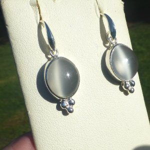 SILKY MOONSTONE EARRINGS in Sterling Silver