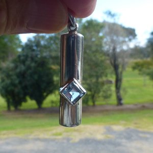 BLUE TOPAZ PENDANT set in Sterling Silver